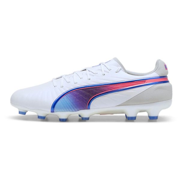 Puma King Ultimate HG/AG White x Blue Mazing