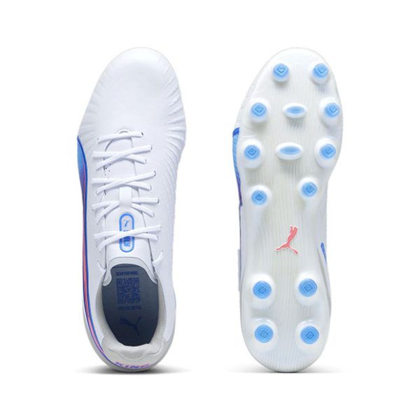 Puma King Ultimate HG/AG White x Blue Mazing